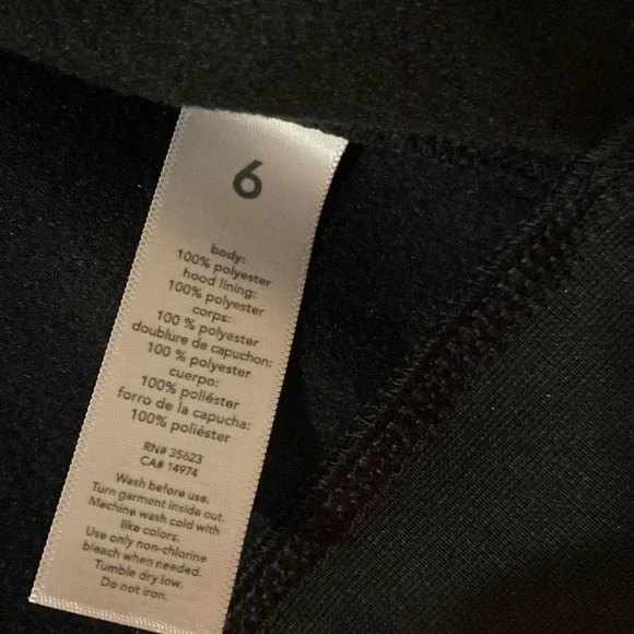 Carter’s Boys Full Zip Fleece Lined Hoodie Jacket Black Pockets size 6